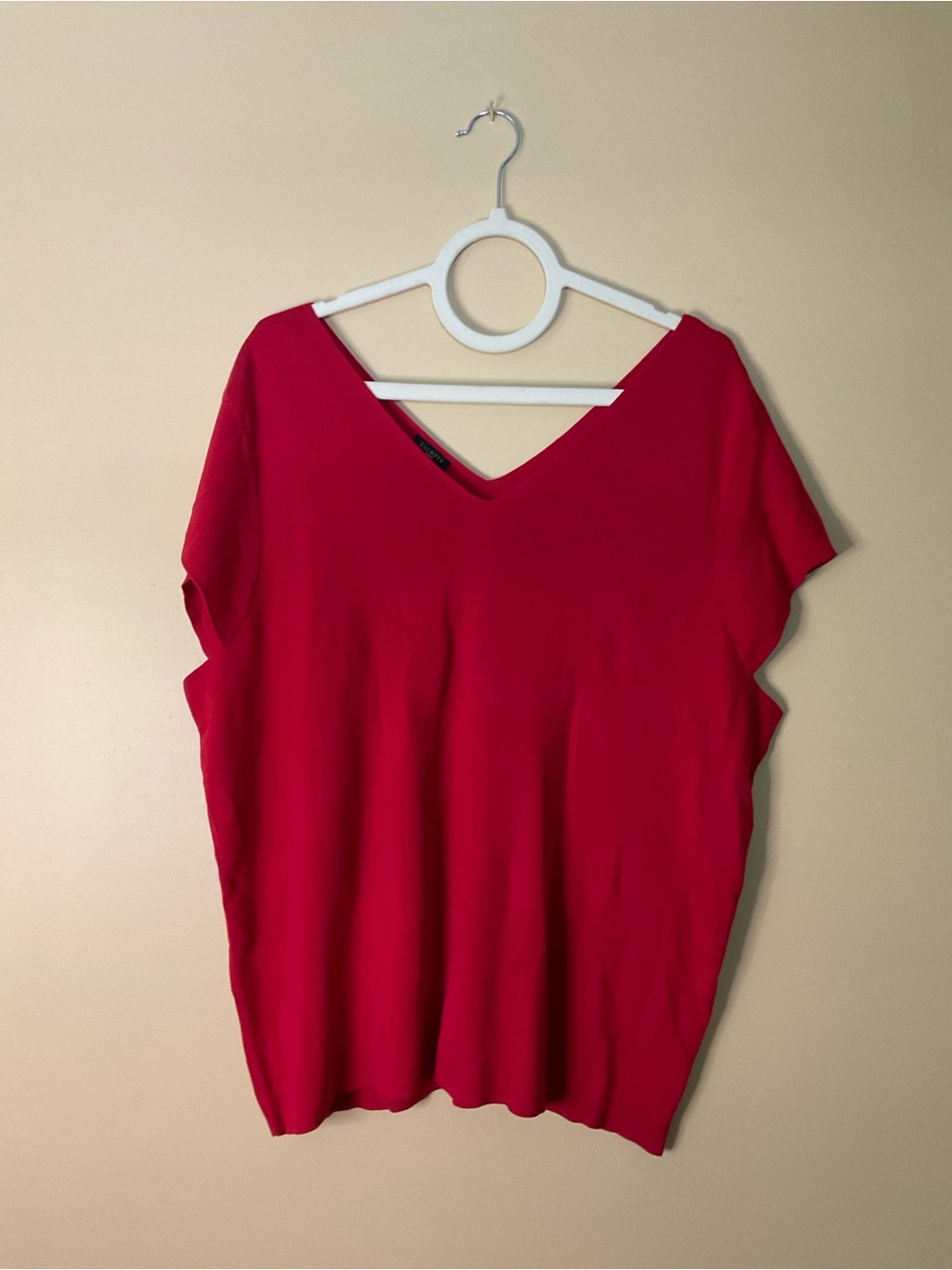 NWT Talbots V-Neck Short Sleeve Top in Red